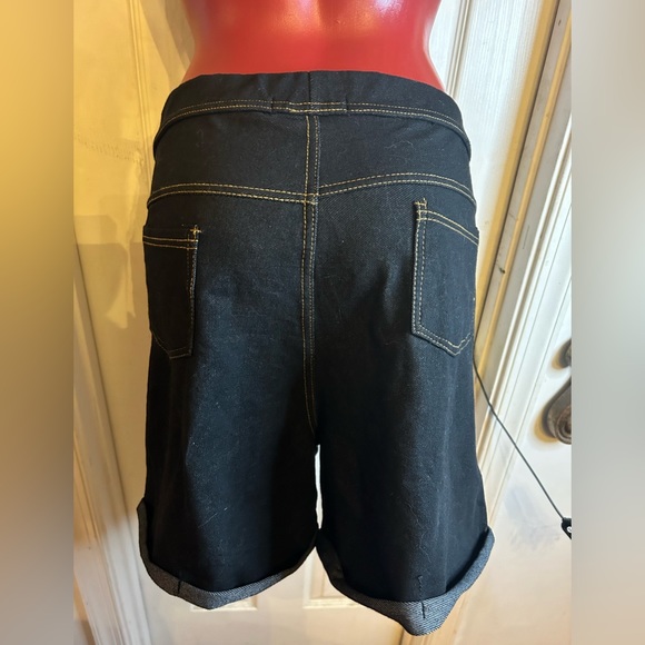 Ashley Blue Pull On shorts 3x dark blue cuffed cottom polyester stretch - Picture 5 of 9